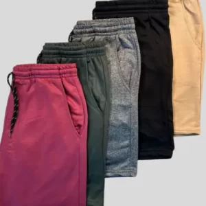 kit 5 Bermudas Moletom Masculina Treino Algodão 100% Confortável Cores Lisas e calções 2 Bolsos