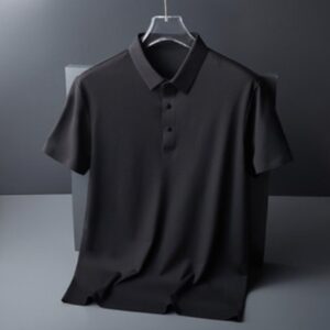 Camisa De Seda Para Homens De Negócios Leve Manga Curta.1