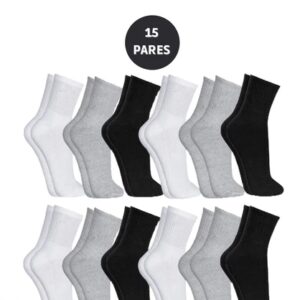 Kit 15 Pares Meia Cano Alto
