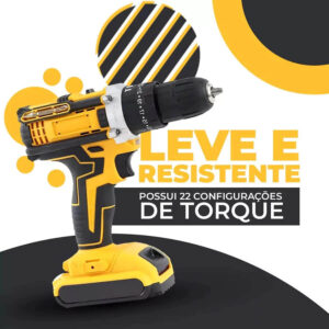 Parafusadeira Furadeira 12V 21V 2 Baterias Com Maleta e Acessórios Completo